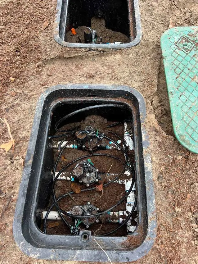 Underground sprinkler valve box repair